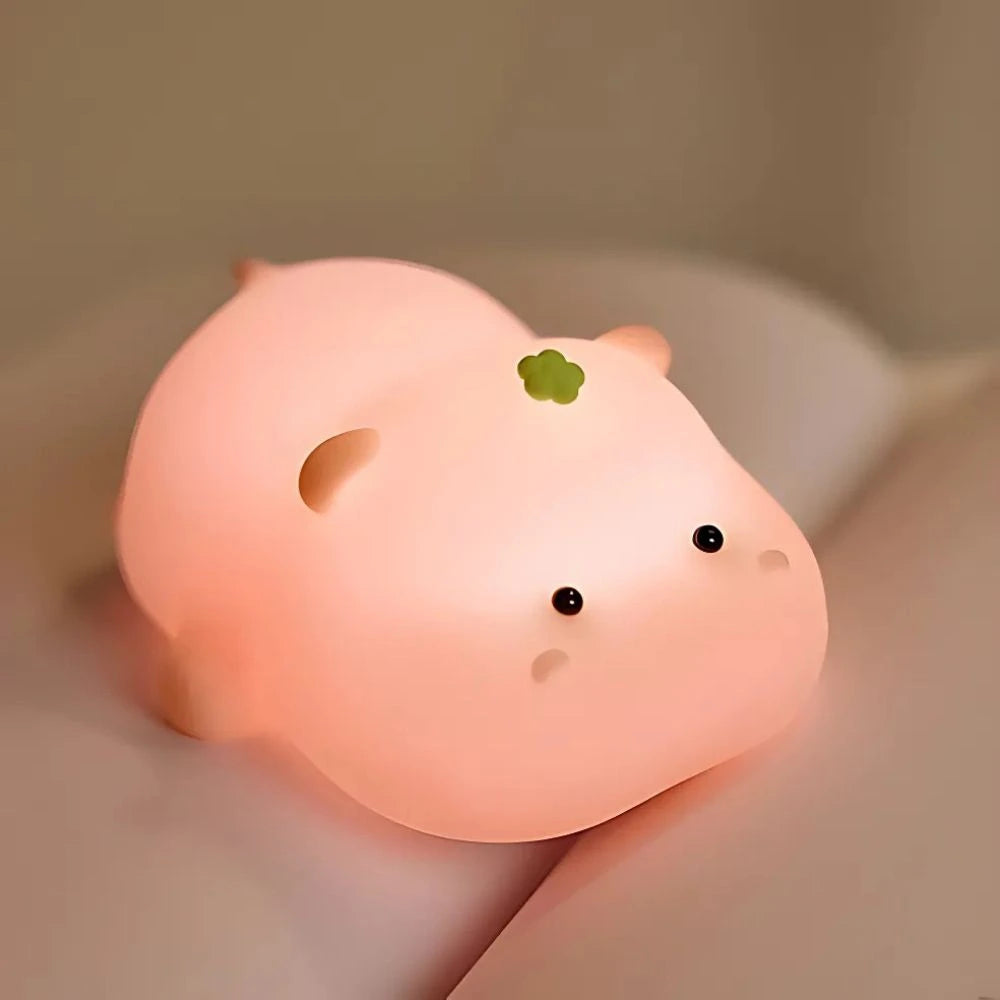 Squeeze Night Light for Kids with Adjustable Brightness and Glow Hippo Baby NaLani