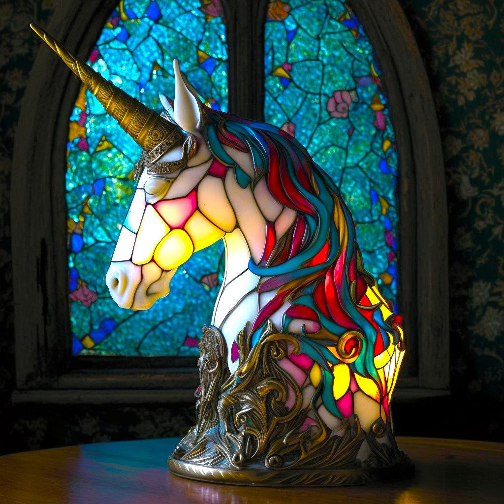 Stained Glass Style Animal Lamp Night Light Decor Accent SQUIRL 15 cm NALANI