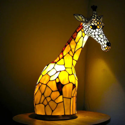 Stained Glass Style Animal Lamp Night Light Decor Accent NALANI