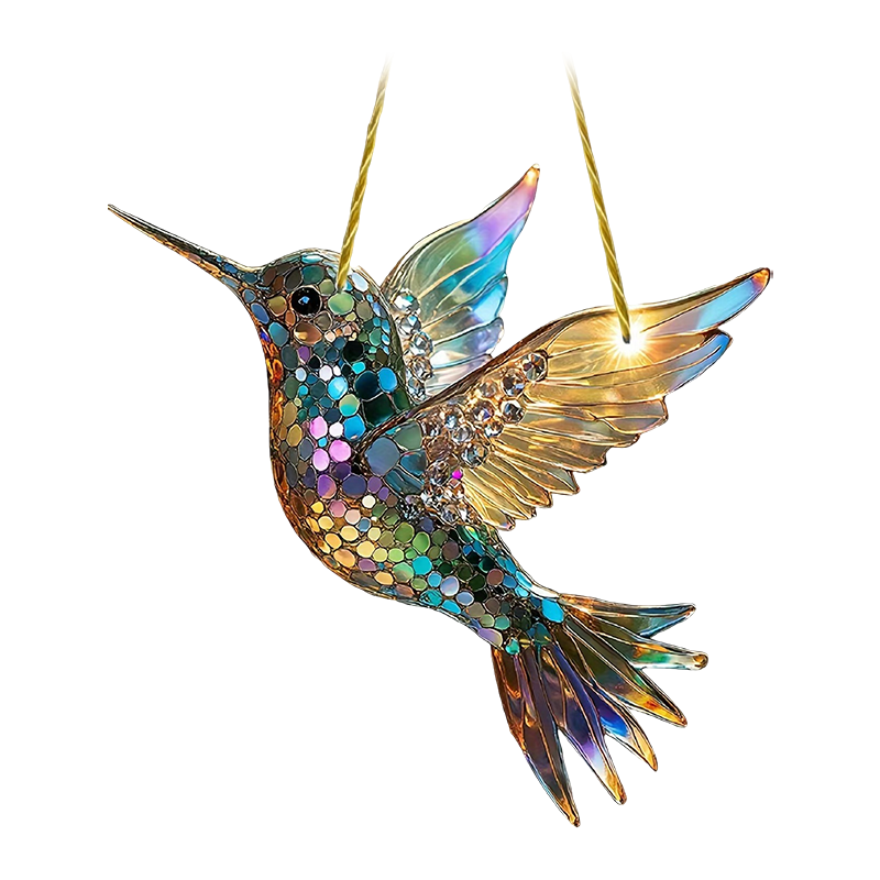 Stained Hummingbird Suncatcher Window Decor Gift For Home NALANI
