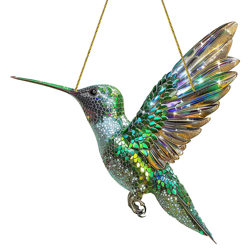 Stained Hummingbird Suncatcher Window Decor Gift For Home Hummingbird-2 NALANI