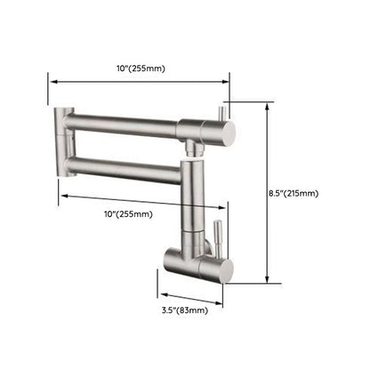 Stainless Steel Pot Filler Faucet Single Handle Wall Mount NALANI