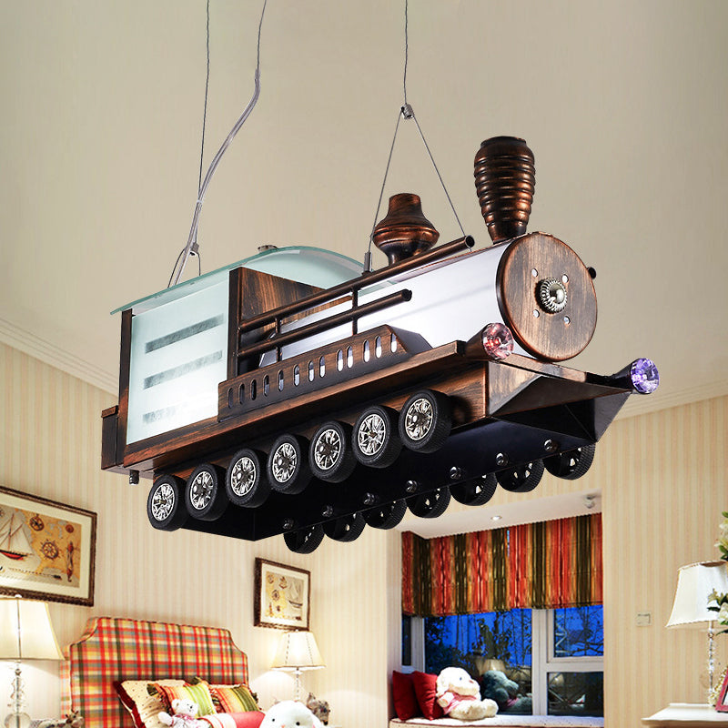 Steam Locomotive Kids Bedroom Chandelier LED Hanging Light NALANI