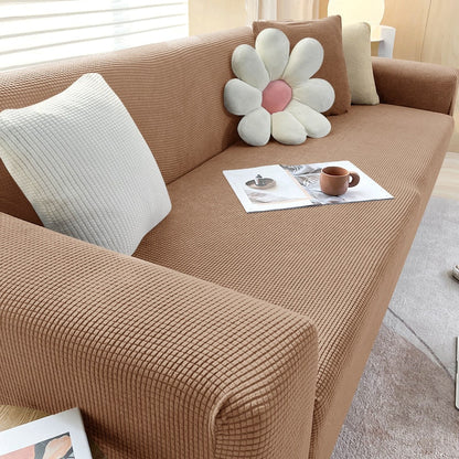 Stretchable Sofa Cover Provides Protection And Stylish Look Brown NALANI