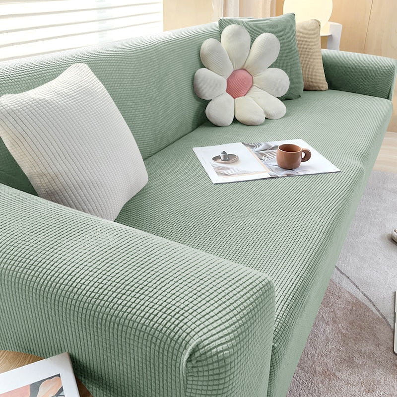 Stretchable Sofa Cover Provides Protection And Stylish Look Green NALANI