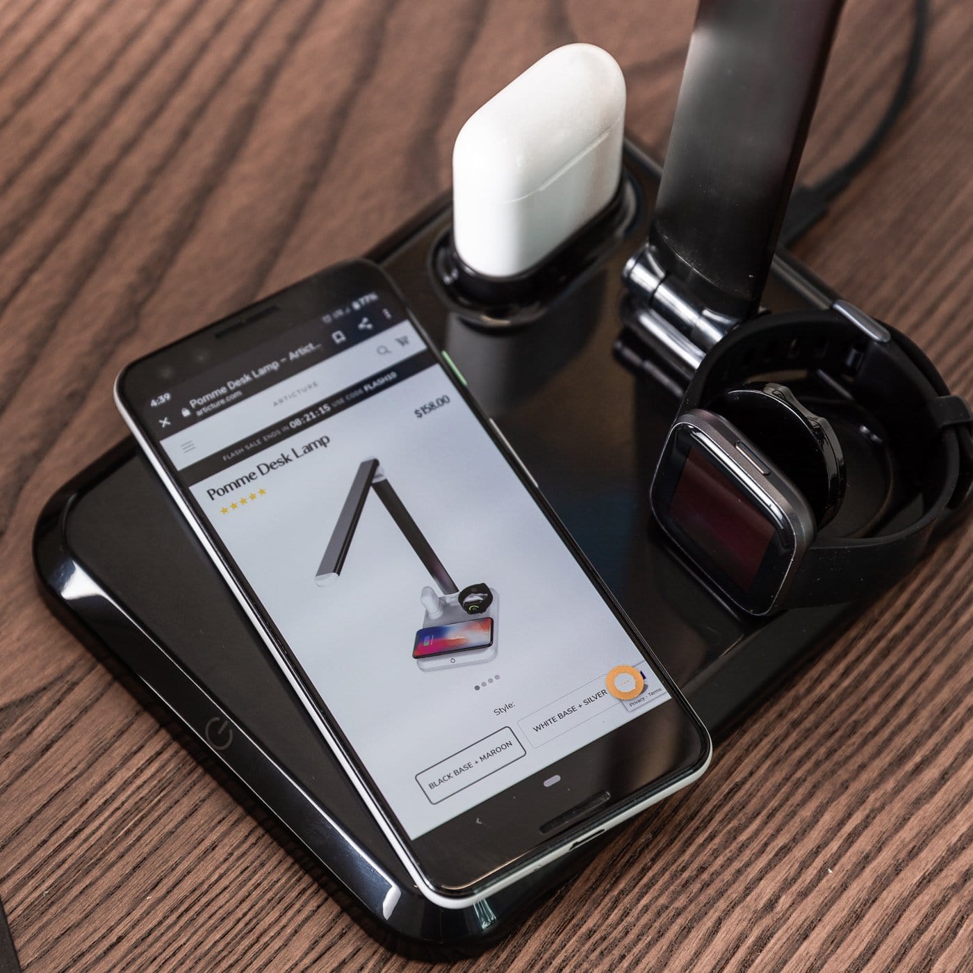 Stylish 4-in-1 LED Desk Lamp with Wireless Charging for Devices NALANI