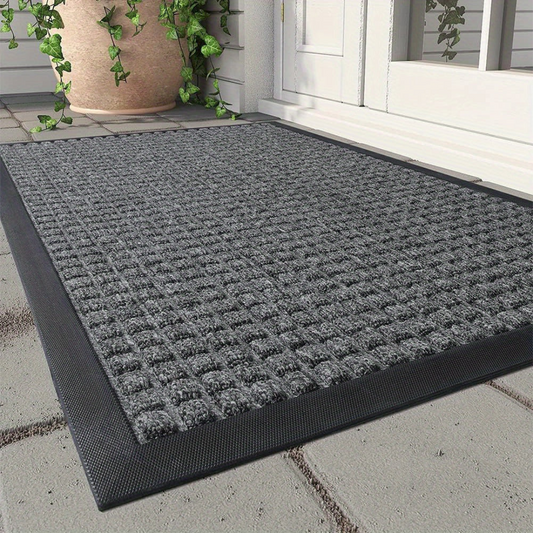 Stylish Indoor Outdoor Doormat For Entryways And Porches Grey NALANI