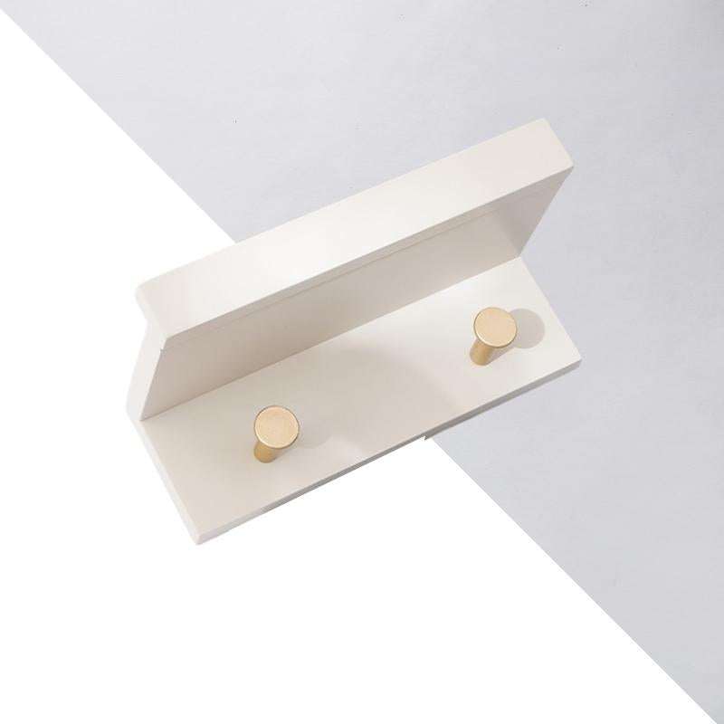 Stylish Wall Shelf With Gold Hooks Perfect For Home Organization 2 hooks Taupe NaLani