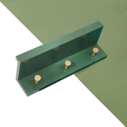 Stylish Wall Shelf With Gold Hooks Perfect For Home Organization 3 hooks Green NaLani