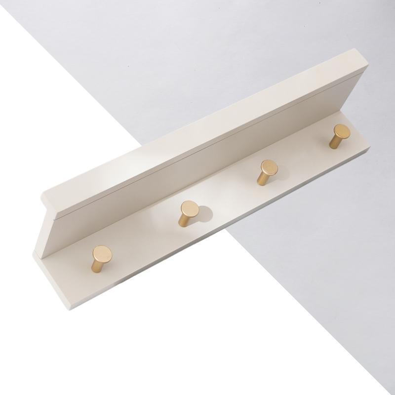 Stylish Wall Shelf With Gold Hooks Perfect For Home Organization 4 hooks Taupe NaLani