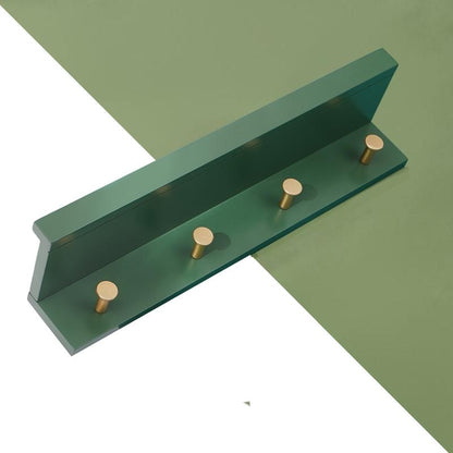 Stylish Wall Shelf With Gold Hooks Perfect For Home Organization 4 hooks Green NaLani