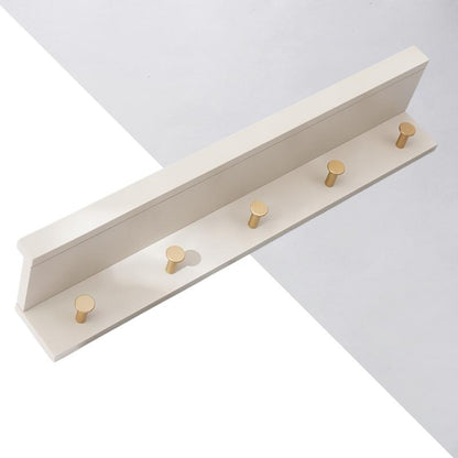 Stylish Wall Shelf With Gold Hooks Perfect For Home Organization 5 hooks Taupe NaLani