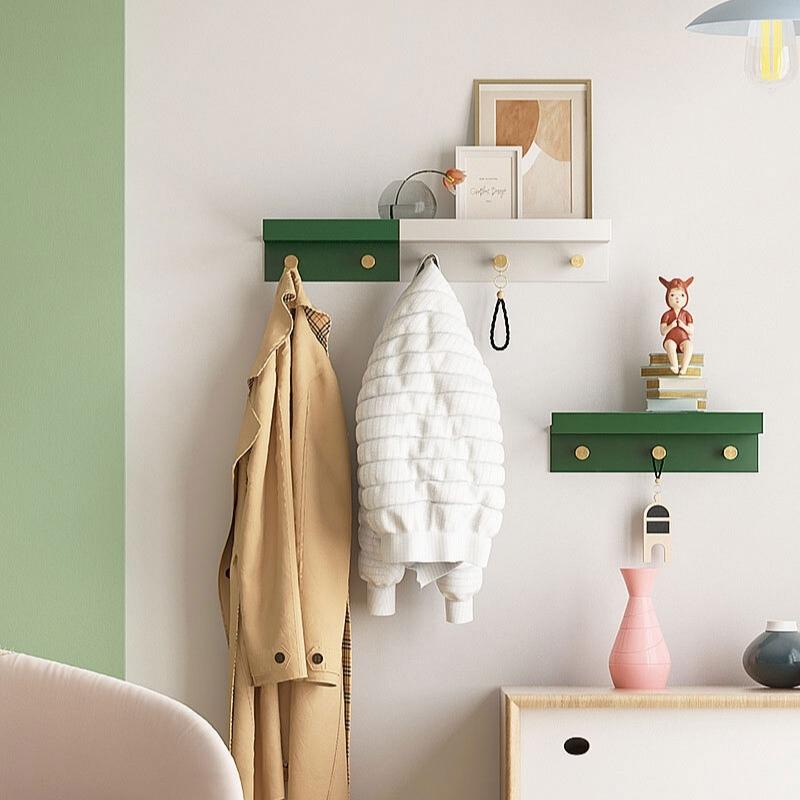 Stylish Wall Shelf With Gold Hooks Perfect For Home Organization NaLani