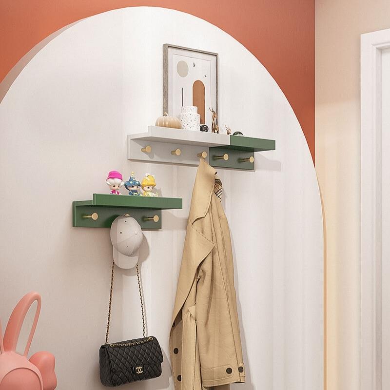 Stylish Wall Shelf With Gold Hooks Perfect For Home Organization NaLani