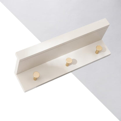 Stylish Wall Shelf With Gold Hooks Perfect For Home Organization 3 hooks Taupe NaLani