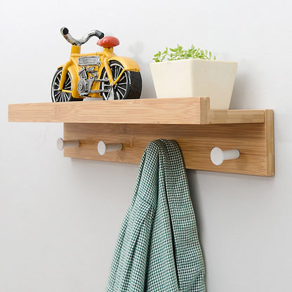 Stylish Wall Shelf With Hooks for Home Entryway Storage NaLani