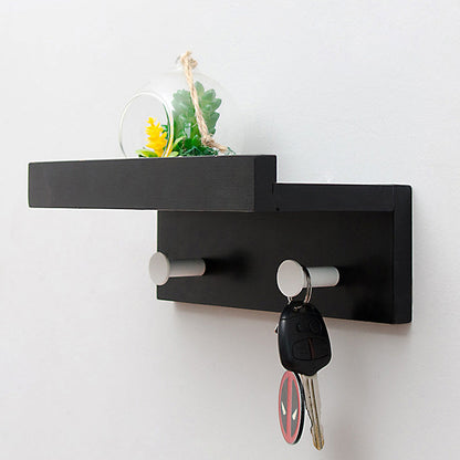 Stylish Wall Shelf With Hooks for Home Entryway Storage NaLani