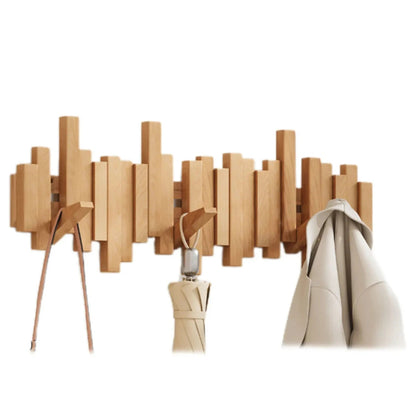 Stylish Wooden Coat Rack in Walnut or Beech for Jackets Beech Wood NALANI