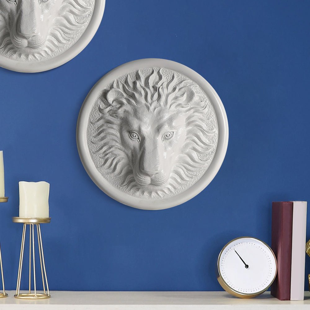 Surreal Lion Head Wall Art for Powerful Home Decor White NaLani