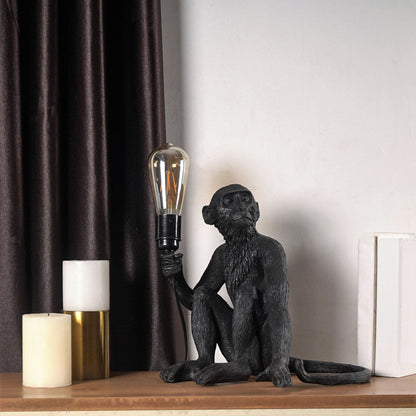 Surrealism Monkey Decorative Lamp Unique Handcrafted Home Light Style 2 Black NaLani