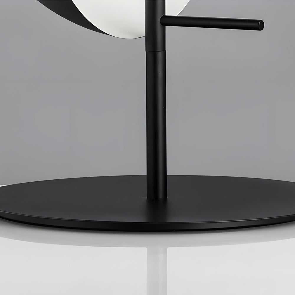 Table Lamp with Vertical Half Sphere and Horizontal Smoke Shade NALANI
