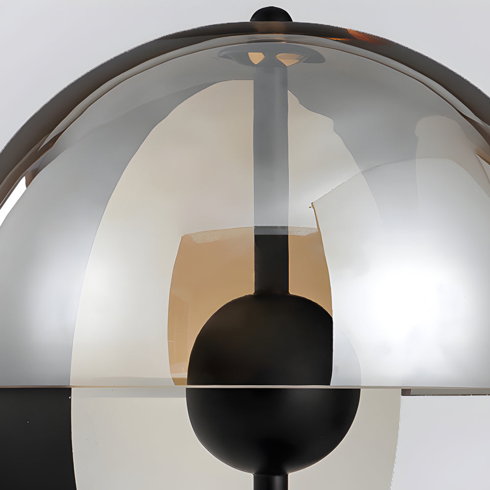 Table Lamp with Vertical Half Sphere and Horizontal Smoke Shade NALANI