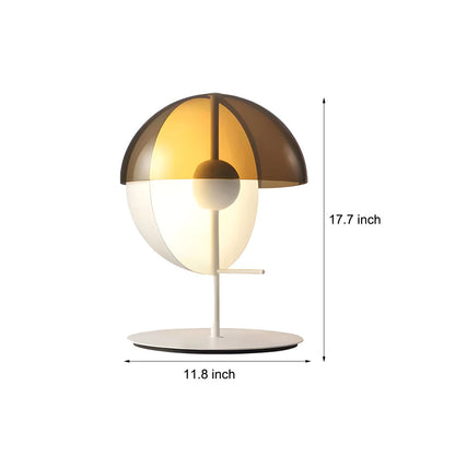 Table Lamp with Vertical Half Sphere and Horizontal Smoke Shade NALANI
