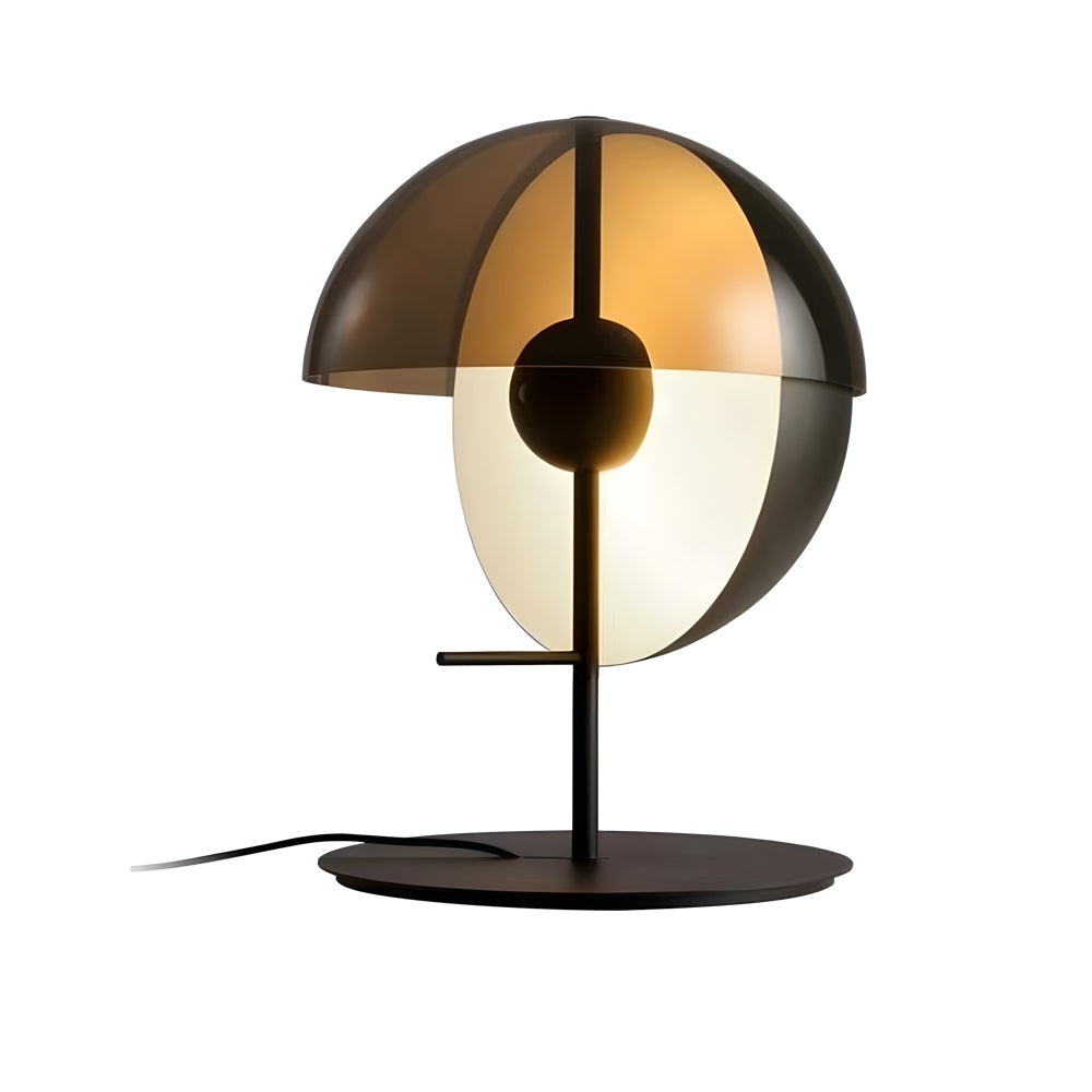 Table Lamp with Vertical Half Sphere and Horizontal Smoke Shade NALANI