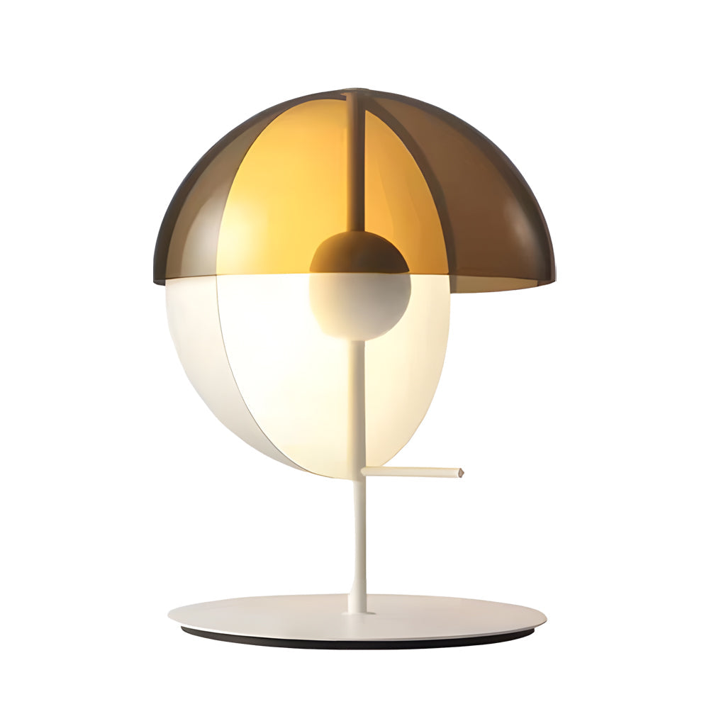 Table Lamp with Vertical Half Sphere and Horizontal Smoke Shade NALANI