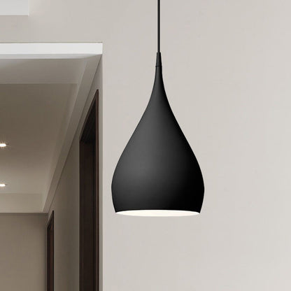 Teardrop Pendant Light Modern Metal 1 Light Fixture Black NALANI