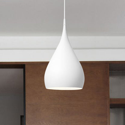 Teardrop Pendant Light Modern Metal 1 Light Fixture White NALANI