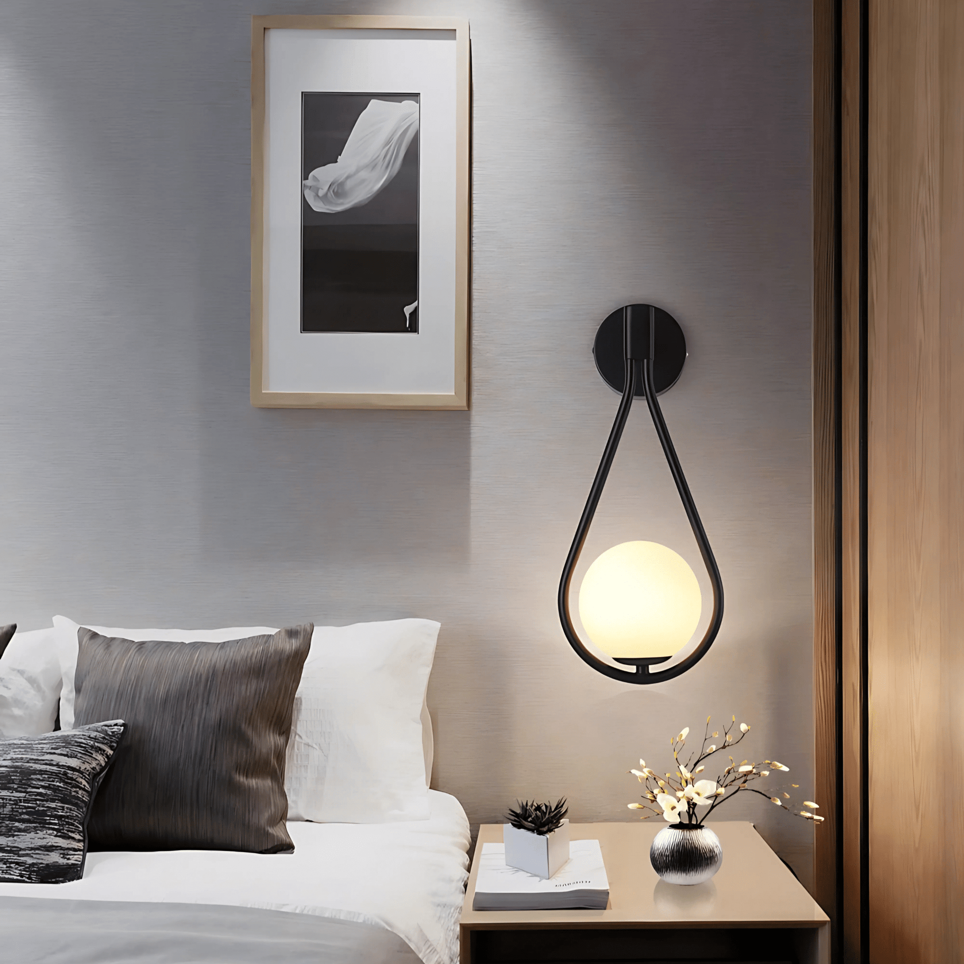 Teardrop Wall Light Fixture Elegant Modern Finishes Set NALANI