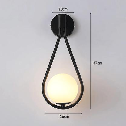 Teardrop Wall Light Fixture Elegant Modern Finishes Set Black NALANI