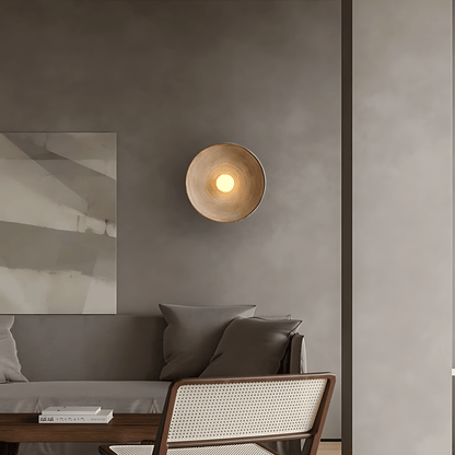 Textured Circular Wall Light With Sculptural Ripple Design NALANI