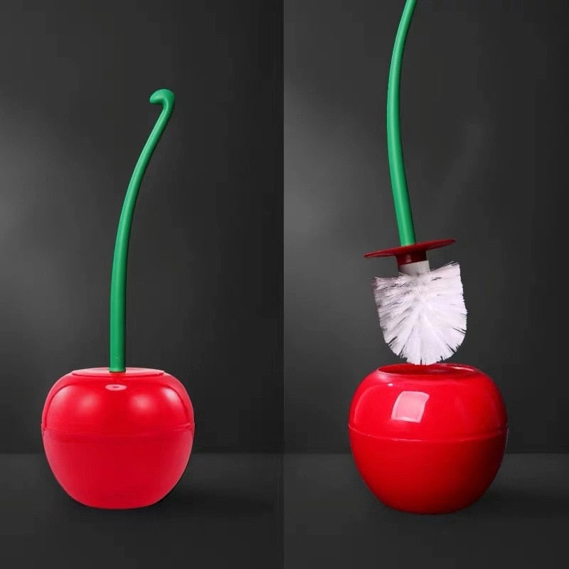 Toilet Brush And Holder Set With Modern Cherry Finish Red NALANI