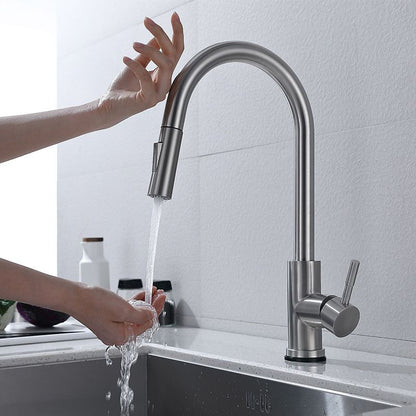 Touch Sensor Kitchen Faucet With Pull Down Sprayer High Arc NALANI