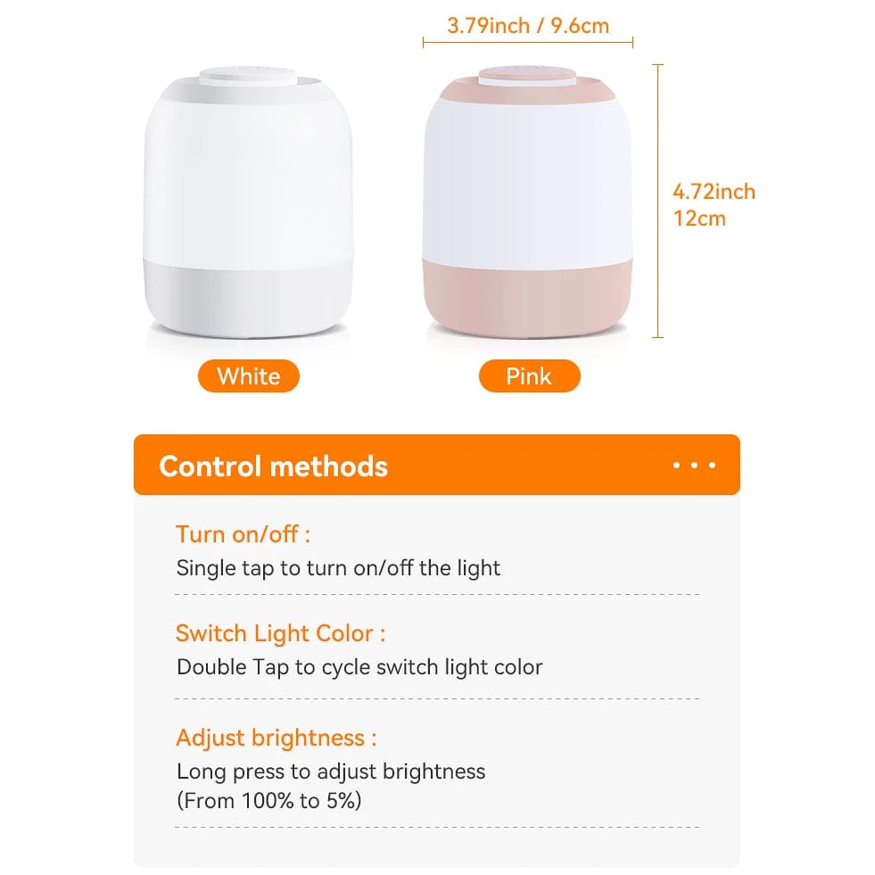 Touch Sensor LED Bedside Lamp For Kids USB Rechargeable NALANI