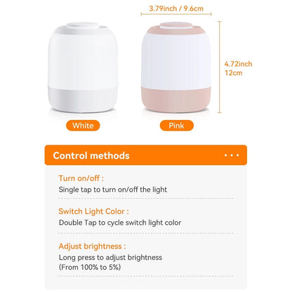 Touch Sensor LED Bedside Lamp For Kids USB Rechargeable NALANI