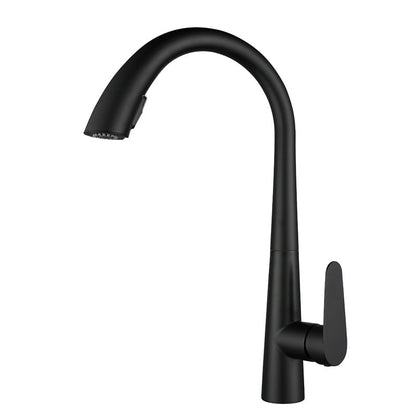 Touchless Gooseneck Kitchen Faucet With Pull Down Sprayer Black No Sensor NALANI