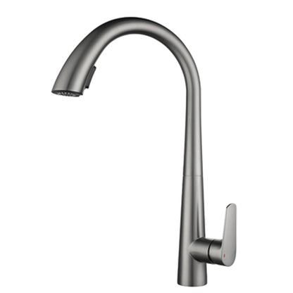 Touchless Gooseneck Kitchen Faucet With Pull Down Sprayer Grey No Sensor NALANI