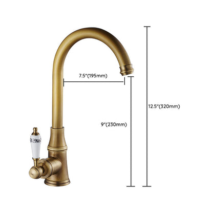 Traditional 1-Hole Gooseneck Kitchen Faucet Spout Swivel NALANI
