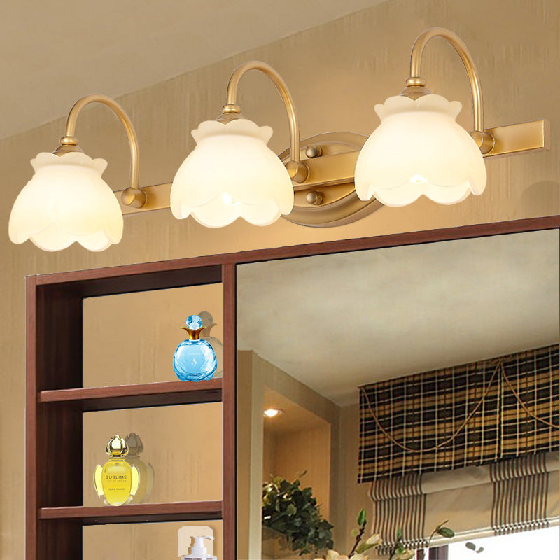 Traditional Brass LED Vanity Light 2 3 4 Heads Wall Mount NALANI