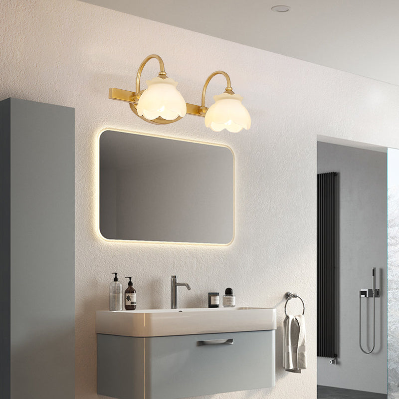 Traditional Brass LED Vanity Light 2 3 4 Heads Wall Mount NALANI