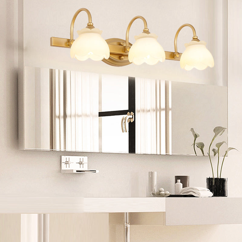 Traditional Brass LED Vanity Light 2 3 4 Heads Wall Mount NALANI