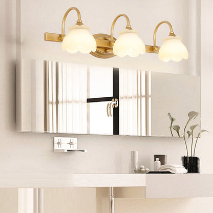 Traditional Brass LED Vanity Light 2 3 4 Heads Wall Mount NALANI