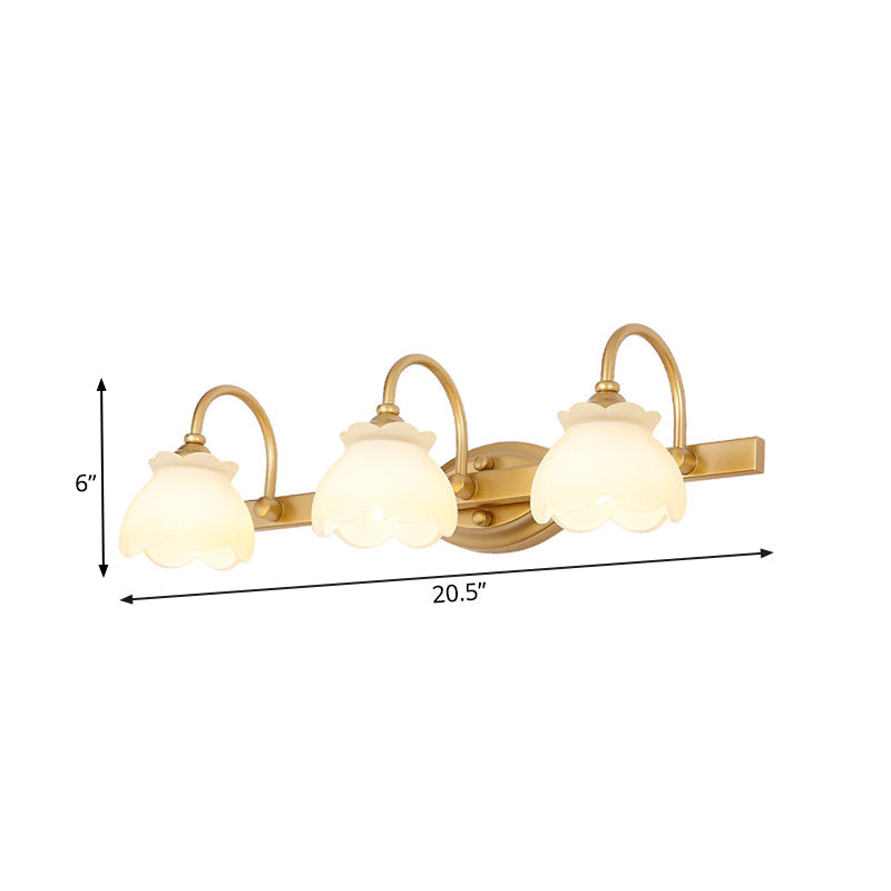Traditional Brass LED Vanity Light 2 3 4 Heads Wall Mount NALANI