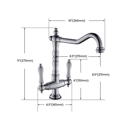 Traditional Kitchen Bar Faucet Double Handle High Arch NALANI