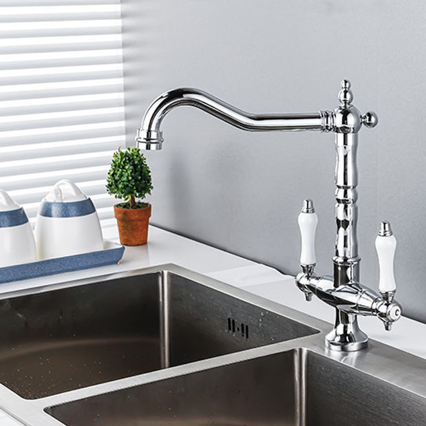 Traditional Kitchen Bar Faucet Double Handle High Arch NALANI