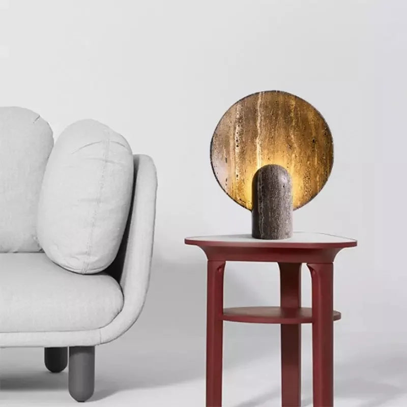 Travertine Stone Lamp for Elegant Home Decor and Ambient Lighting NALANI