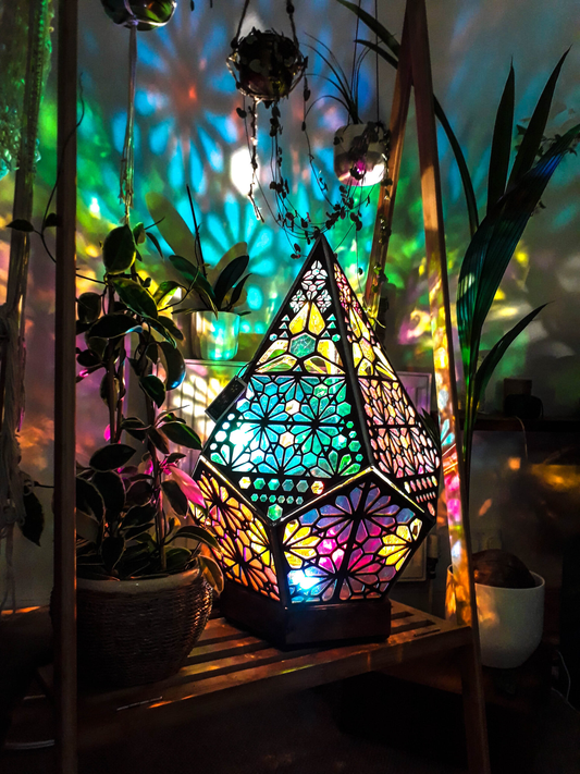 Trendy Glass Block Style LED Table Lamp for Serene Interiors Default NaLani